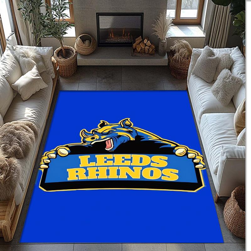 Leeds Rhinos Crystal Velvet Carpet Soft Anti?Slip Floor Mat Comfortable Home Living Room Bedroom Decor Rug