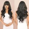 Professional  Loose Long Body Wavy Orange Wig for Women Daily Use Fashion Synthetic LightOrange Curly Hair Wigs with Bangs High Density 28Inch