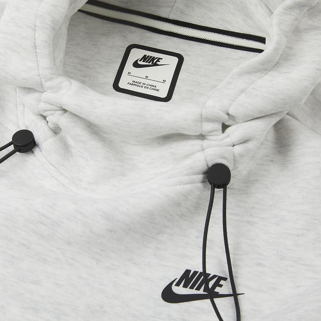 Nike Sportswear Tech Fleece Oversized Logo Embroidery Pattern Hoodie Women Sweatshirt Light-Gray FV6323-013