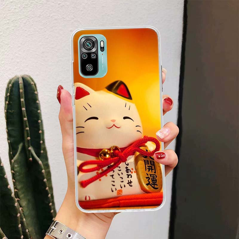 Lucky Cat Maneki Neko Japanese For Xiaomi Redmi Note 14 13 12 11 Pro Plus Phone Case 14S 12S 11S 11E 11T 10S 10 9S Fundas Cover