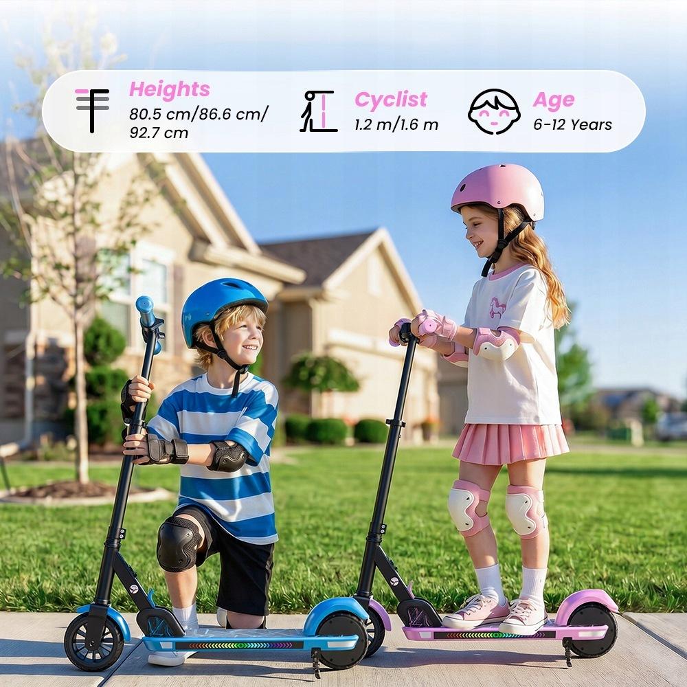 Patinete LED Plegable K4-P para Niños – Capacidad de Peso 70 kg – Batería de 2.6Ah