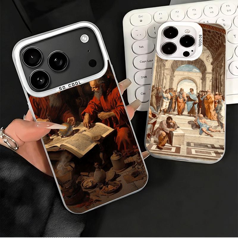 Renaissance Ästhetik Kunst Malerei Weiche Handyhülle für iPhone 15 16 17 Pro Max 17Air 16E 14 Plus 13 12 Mini Stoßfeste Hülle Ba
