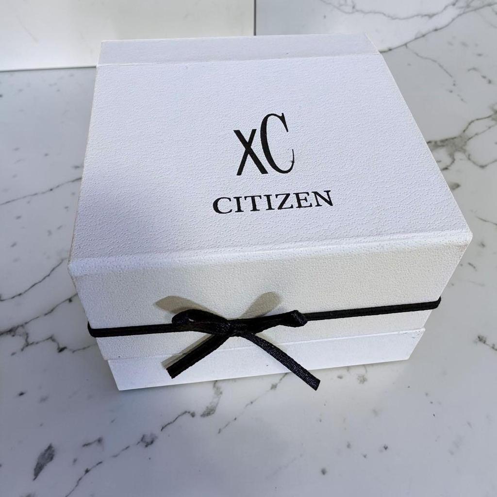 Used Working item Citizen xC Eco Drive pink gold wristwatch with box extra frames available