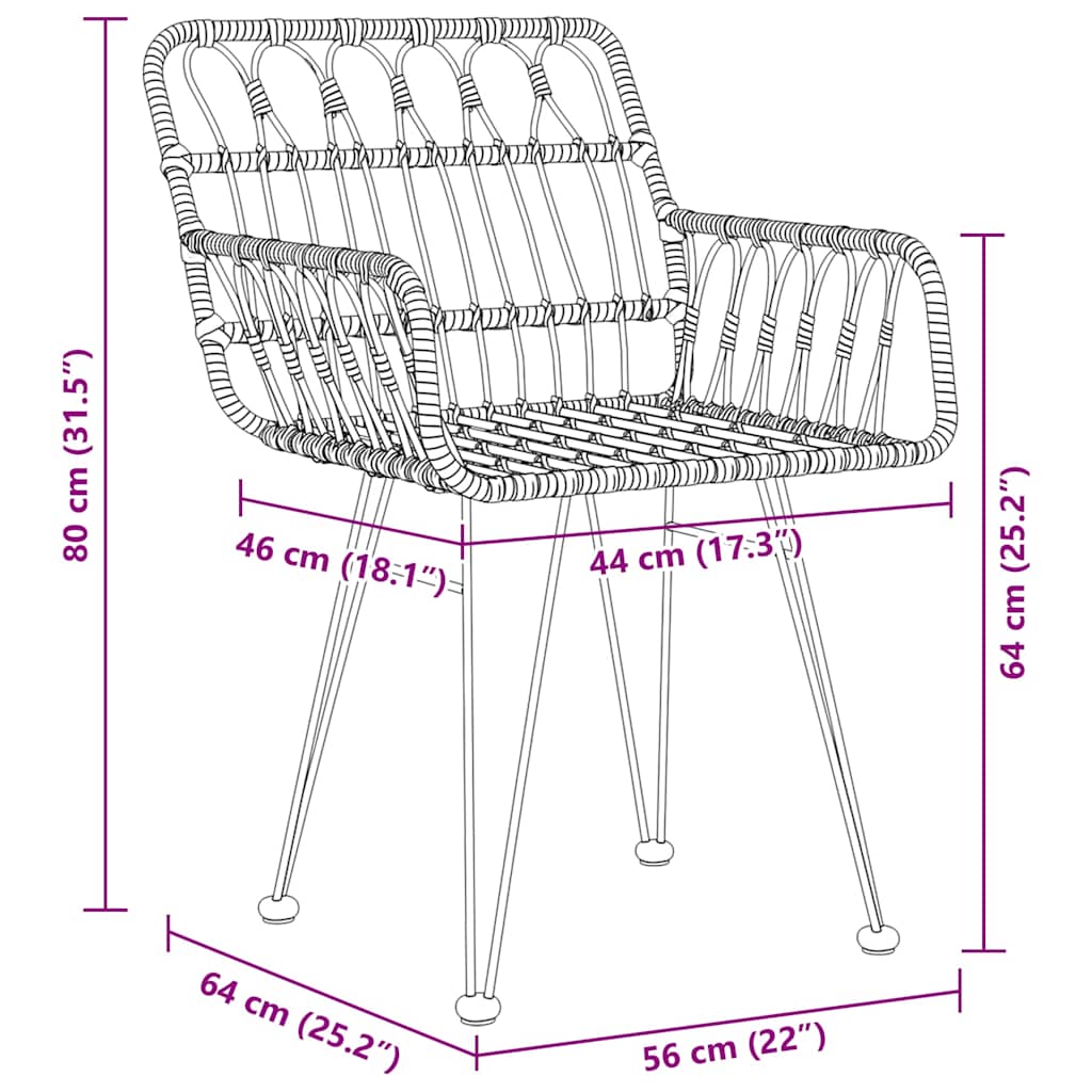 Garden Dining Set 9 pcs Brown Powder Coated Steel