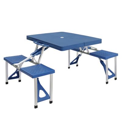 135.5×83×65.5cm Portable Folding Camping Picnic Table Camping Suitcase Table With Seats Chairs