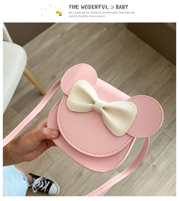 New Children's Messenger Bag Mengkachu Bow Small Bag Girls Shoulder Bag Cartoon Mini Change Accessories Bag