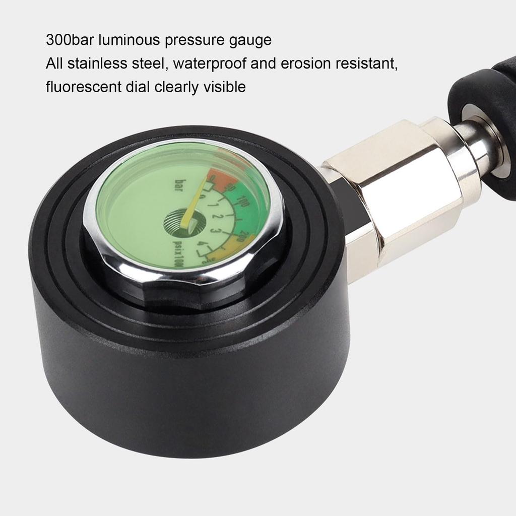 VGEBY Diving Pressure Gauge, Easy-to-Read, 360-Degree Rotating, for BCD Regulators and High-Pressure Hose, 8mm Diameter (65cm)