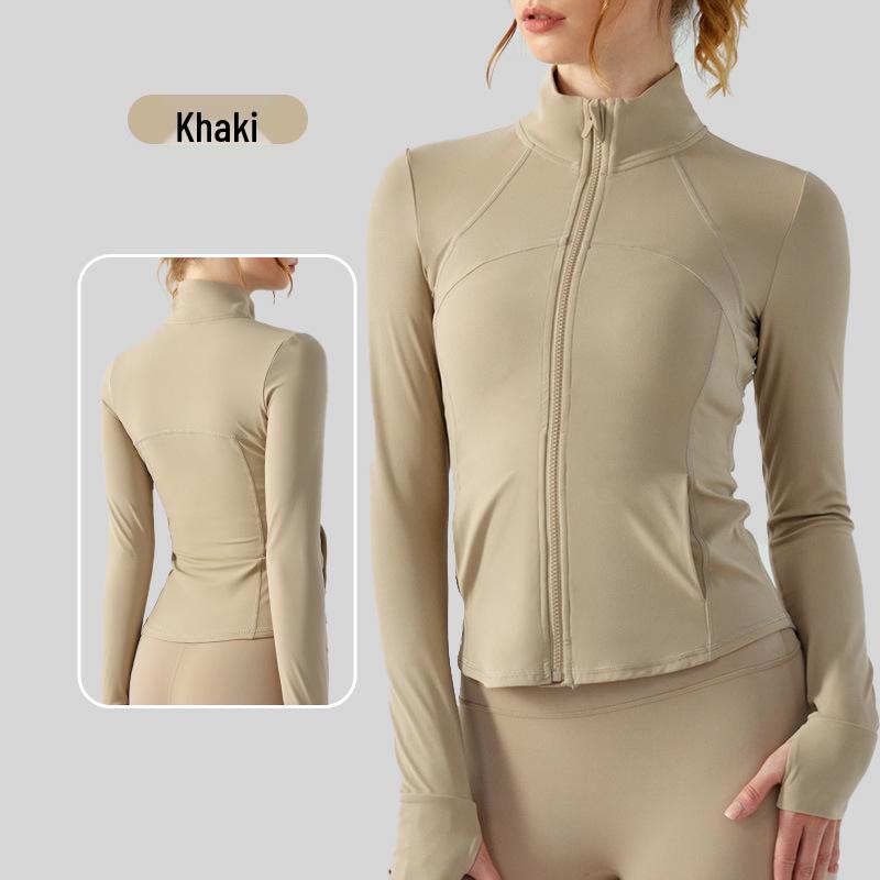 Women s Slimming Sporty Jacket Stand Collar Cinched Waist Long Sleeve Fitness Top for Running Training Yoga Large 2490₽
