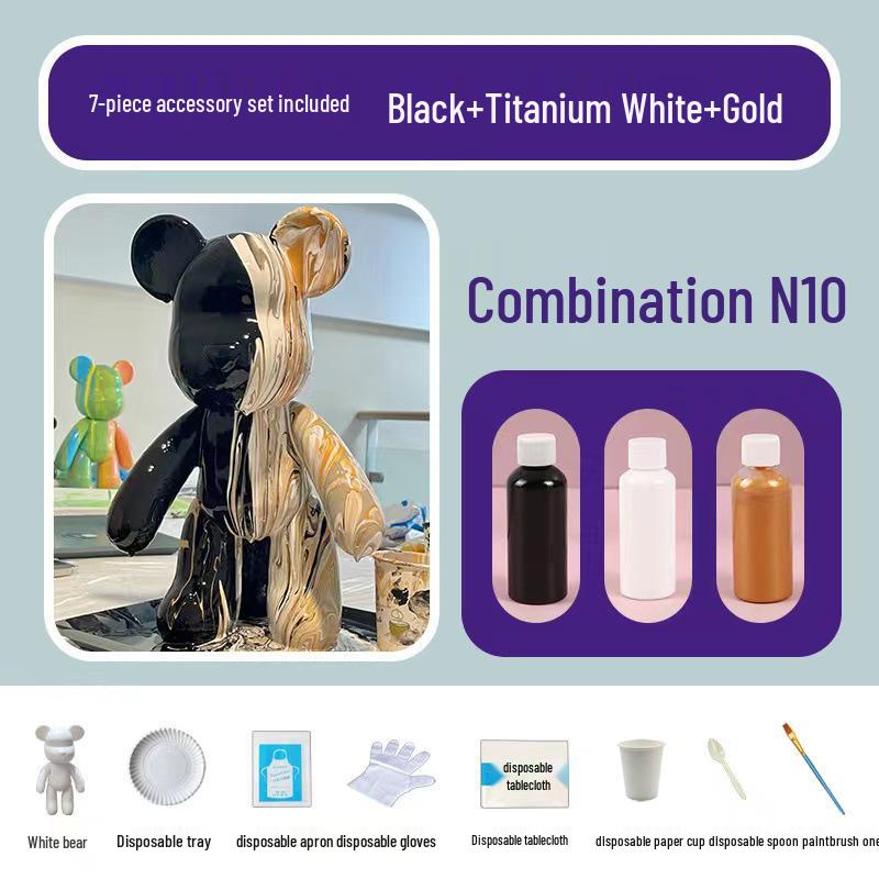 Children's DIY Fluid Bear Vinyl Doll Painting Set