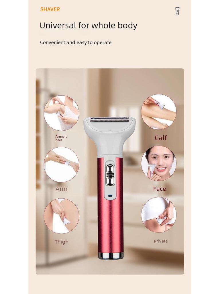 Multi-Function Ladies' Electric Hair Remover: 5-in-1 Shaver for Nose, Bikini, Underarm, and Pubic Areas