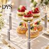 Decorative Dessert Table Organizer Acrylic Cake Stand, Multi-Tier Food Display Clear Cupcake Holder, Risers for Figurines Adjustable Metal Support