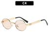 European and American fashion new retro personalized metal sunglasses high sense trend versatile street sunglasses Internet celebrity glasses