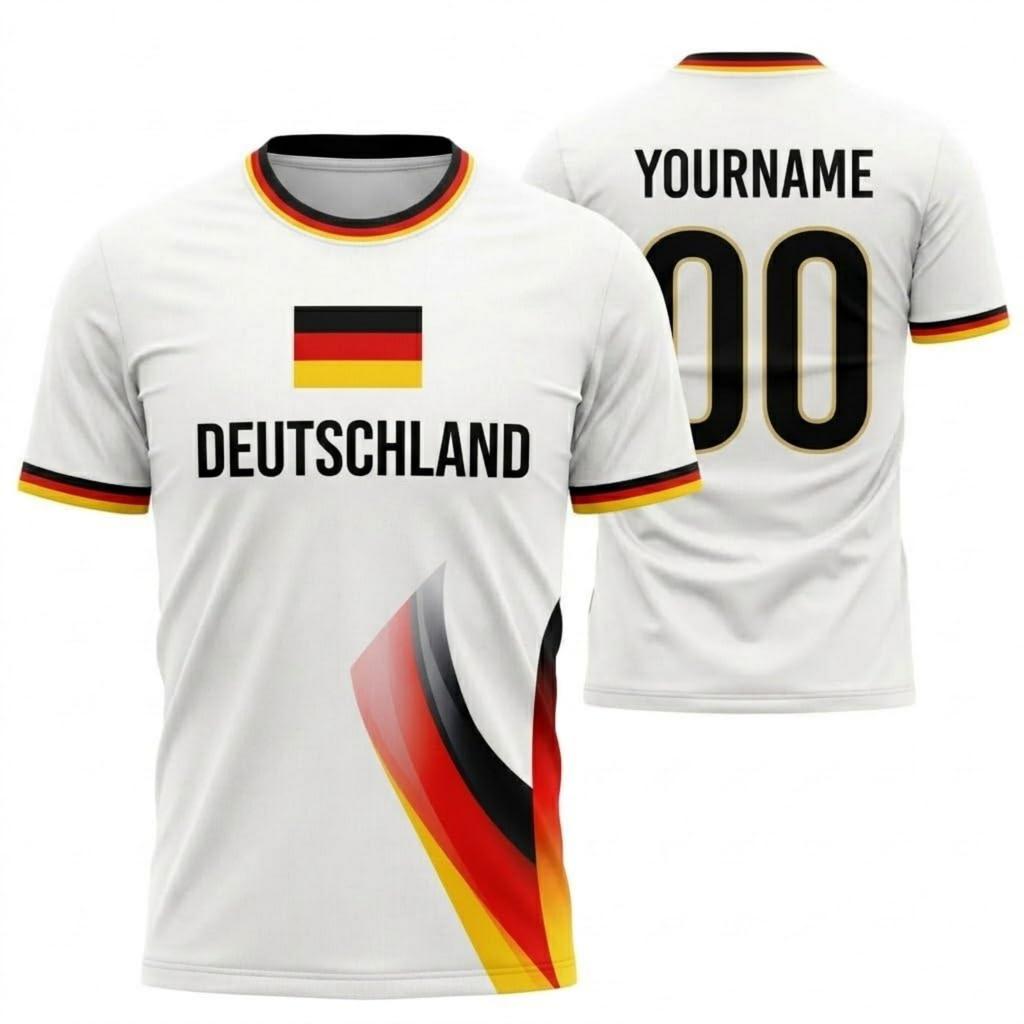 Unisex DIY International Soccer Fan Retro Street Style Crew Neck Jersey Lightweight Breathable Fabric Suitable for Outdoor Activities and Sports