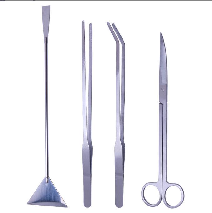 Aquatic Plant Trimming Kit: Stainless Steel Tweezers, Scissors, Clips, Flat Sand Shovel, Algae Scraper, Fish Tank Cleaning Supplies