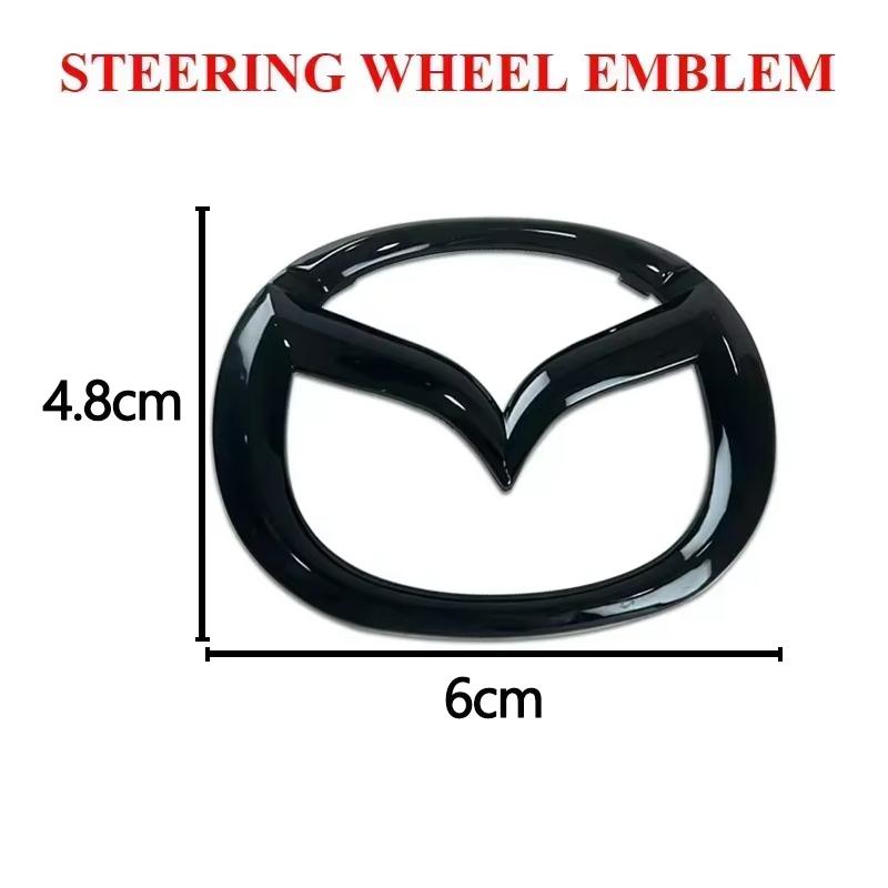 Plastic Car Front Trunk Emblem for Mazda 3 Logo Steering Wheel Badge 3D Body Replaced Sticker Rear Tail Refitting Decoration