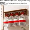 [Wall-Mounted Coat Rack] 1pc Natural Wood Wall-Mounted Coat Rack with Hooks -Piano-Shaped Accordion Design,Walnut Finish,Space-Saving Vertical Storage