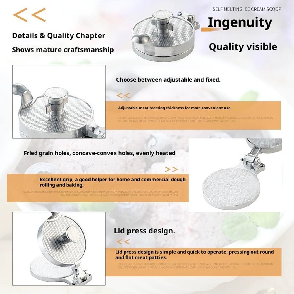 Nová lisovačka na mleté maso na hamburgery Kulatá lisovačka na burgery Vytvářeč placek Sada na výrobu hamburgerových placek Lis Forma na burgery bez papíru