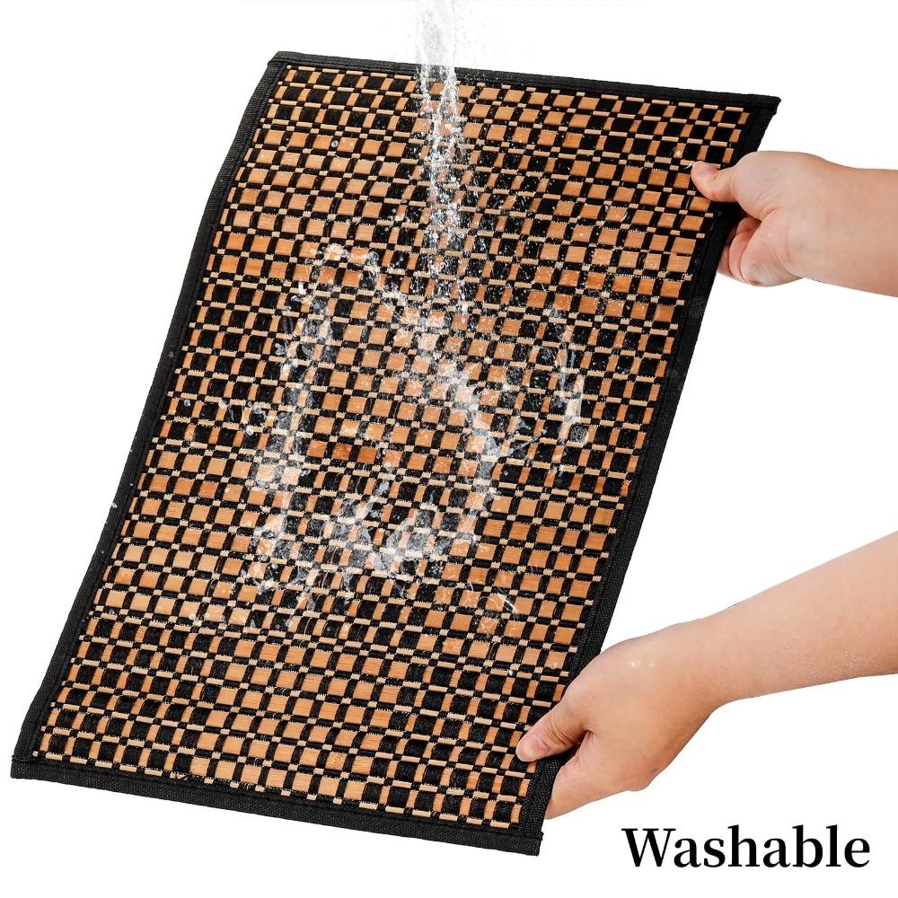 2PCS Heat-Resistant Bamboo Placemat Rectangular Heat-insulating Pad Dining Table Mat Restaurant