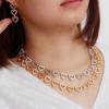 CMM Romantische Herzform Link Zirkonia Weißgold Farbe Halsband Halskette Ohrringe Sets