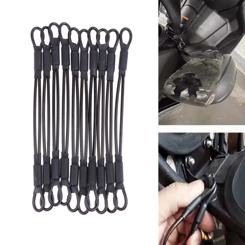 2/5/10 Adet Paslanmaz Çelik Kask Hırsızlık Önleyici Kilit Halatı Motosiklet Kaskı Güvenliği İçin Kask Koruyucu Halat İpi Kask Kayışı