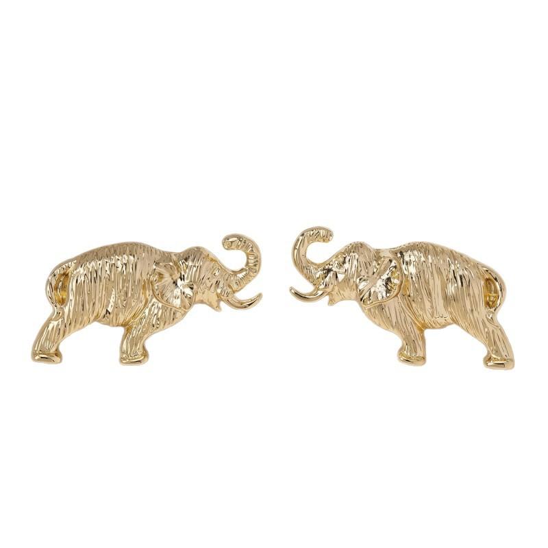 Retro fashion creative Thai style elephant striped earrings high-end stud earrings simple and versatile earrings