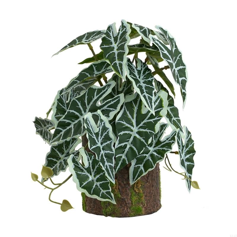 

KX4B Aquarium Decor Terrarium Plant FishTank Decoration Plants for Amphibian Lizards Habitat