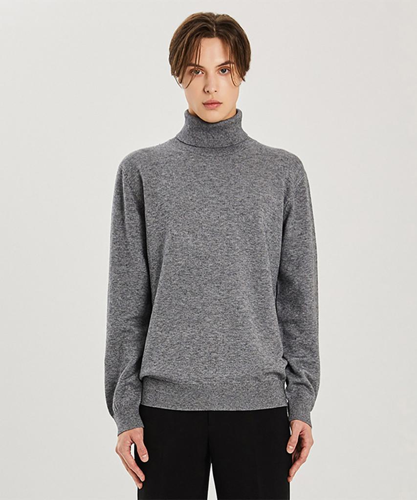ADHOC Unisex Basic Turtleneck Knit (M-Grey) (Ha1Lk91-51)