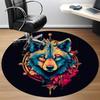 1pc Wolf Spirit Office Round Area Rug, Under Office Chairs Bedroom Living Room Home Decor, Room Deco