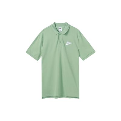 Roupa Esportiva Cor Sólida Logo Camisa Polo Masculina Tops Verde Matcha 909747-006