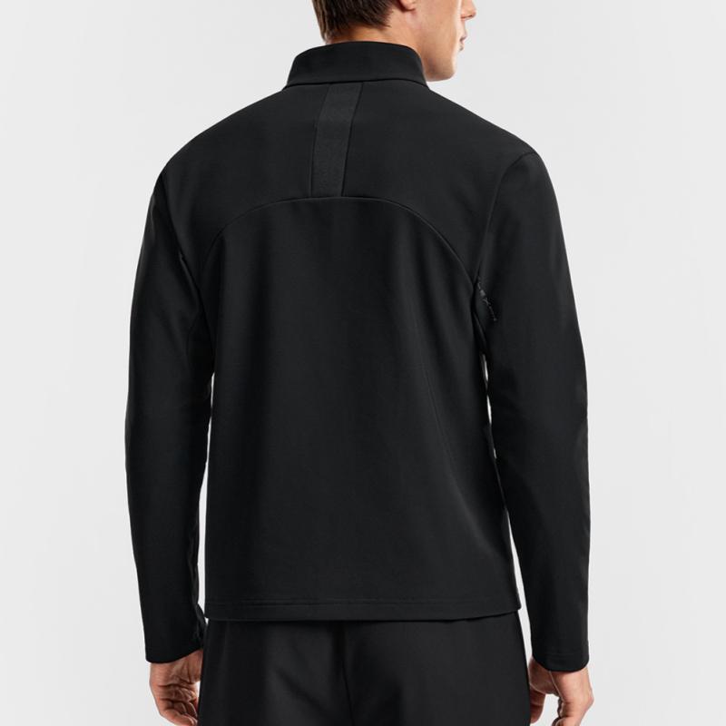 Fila Fitness Basic Minimalist Sports Casual Versatile Comfortable Knitted Jacket Men Jackets Deep-Black A11M611502FBK