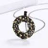 Elegant Women's for Necklace Irregular Polka Dot Circle Necklace Classic Black Gold Jewelry Women's Sweater Chain