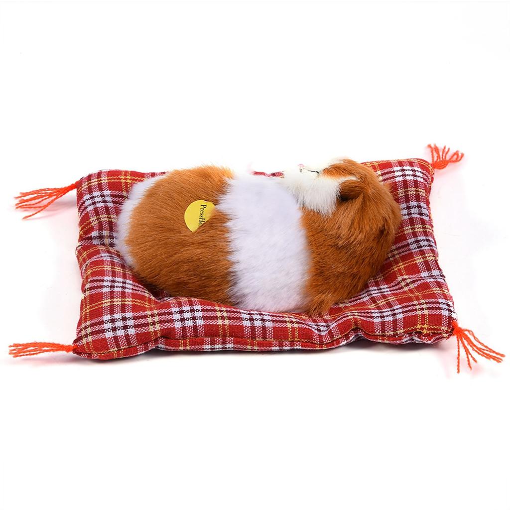 Sleeping Kid SimulationCatPlush Sound Toy Stuffed Doll Home Decoration (Yellow + White)