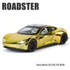 1:24 Model Y Roadster Model Alloy Diecast Toys Car Shock Absorption Doors Opened with Pull Back Models Children's Holiday Gifts