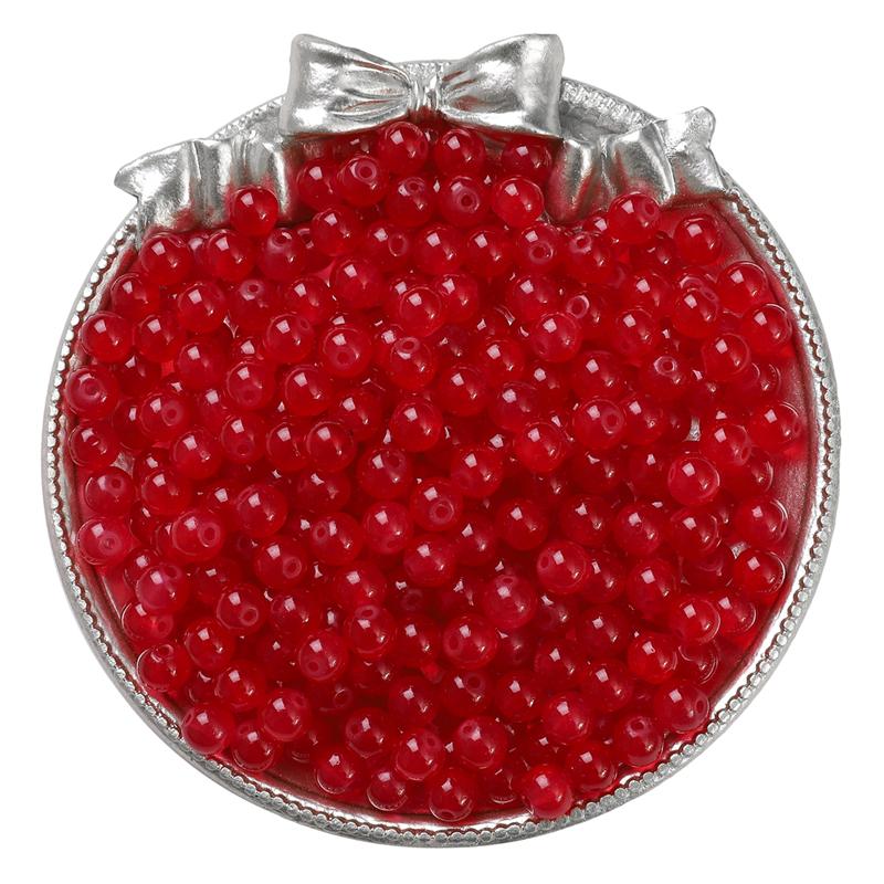 

50-135 шт. хрустальные стеклянные бусины желе сплошного цвета имитация нефрита камень свободные разделительные бусины для изготовления ювелирных изделий 6mm 135Pcs красный