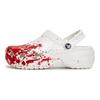 Tamanco Plataforma Clássico 811 Cena do Crime Caixa de Sapatos Especial Salpico de Tinta Fluida Furos Confortáveis Sapatos Femininos Branco Vermelho