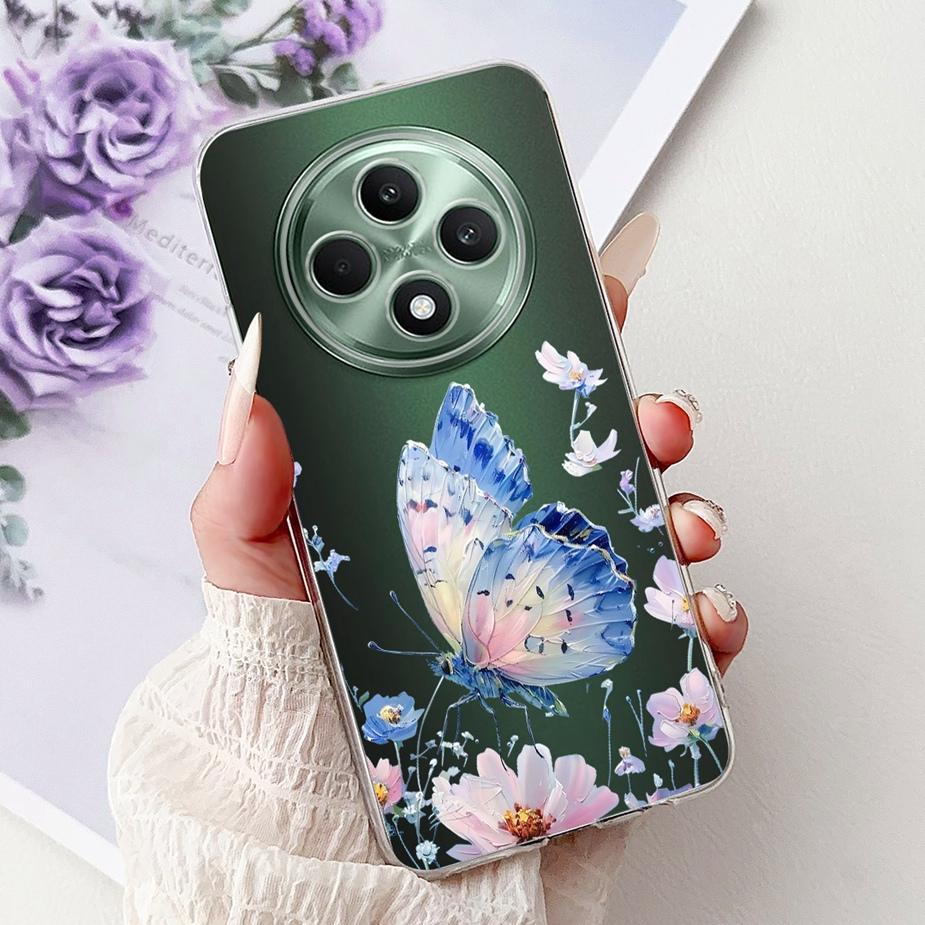 For Oppo Reno 12F 5G Case Reno12 FS CPH2637 Colorful Flowers Painted Cover Soft Silicone Case For Oppo Reno12 F 4G Reno12F Shell