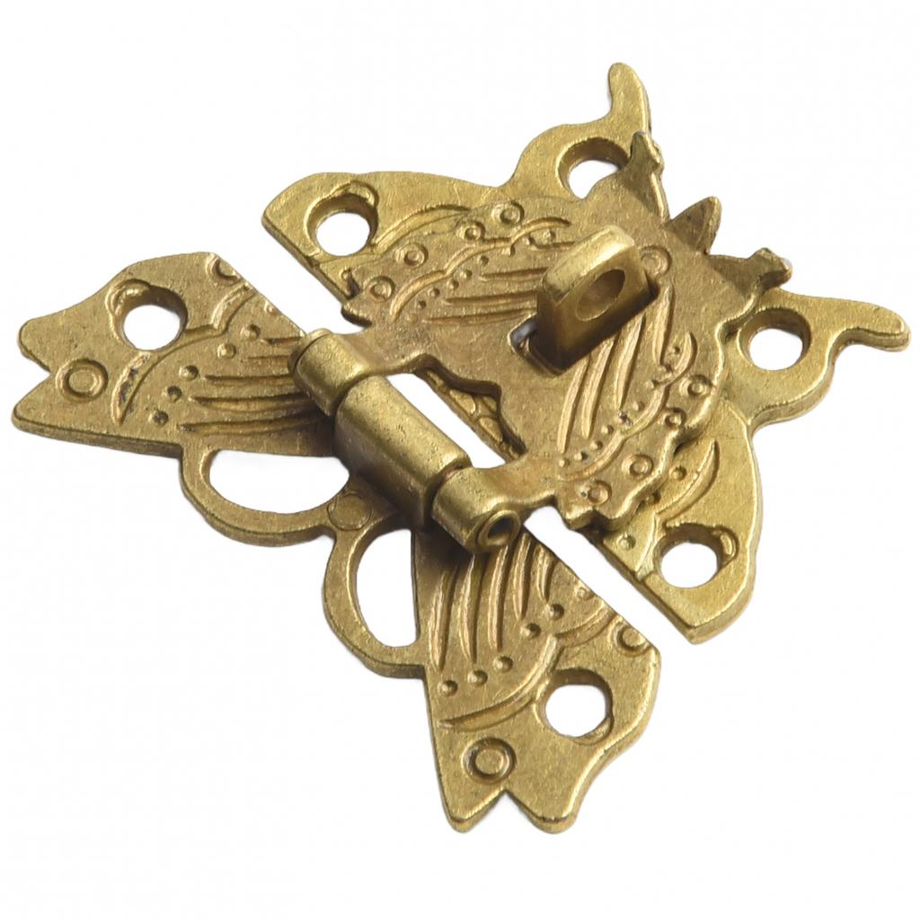 Antique Bronze Lock Butterfly Design Hasp Latch Jewelry Box Lock
