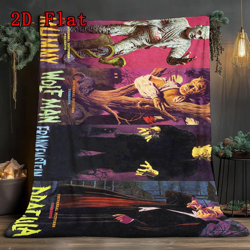 Horror movie characters 2D Flat Pattern Flannel Blanket High quality All Seasons Warmth and Comfort Perfect for Christmas Gifts.NMT0928317