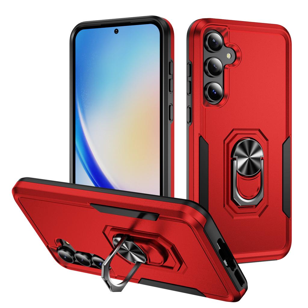 Pancerne etui na telefon dla Samsunga Galaxy S24 S22 S21 S23 Ultra Plus A55 A15 A35 5G A54 A14 A53 A05S z uchwytem pierścieniowym, wstrząsoodporny pokrowiec
