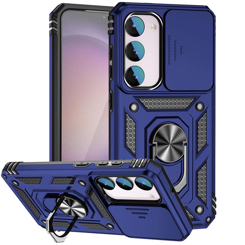 For Samsung Galaxy S23 FE Case Cover Samsung S23 FE Capas Phone Bumper Armor Slide Camera Lens Ring Holder Fundas Samsung S23 FE