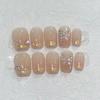 Summer Sweetheart Handmade Full Cover False Nails Kawaii Cartoon Cat Flower Cat Eye Short Square Reusable Fake Nail Stickers