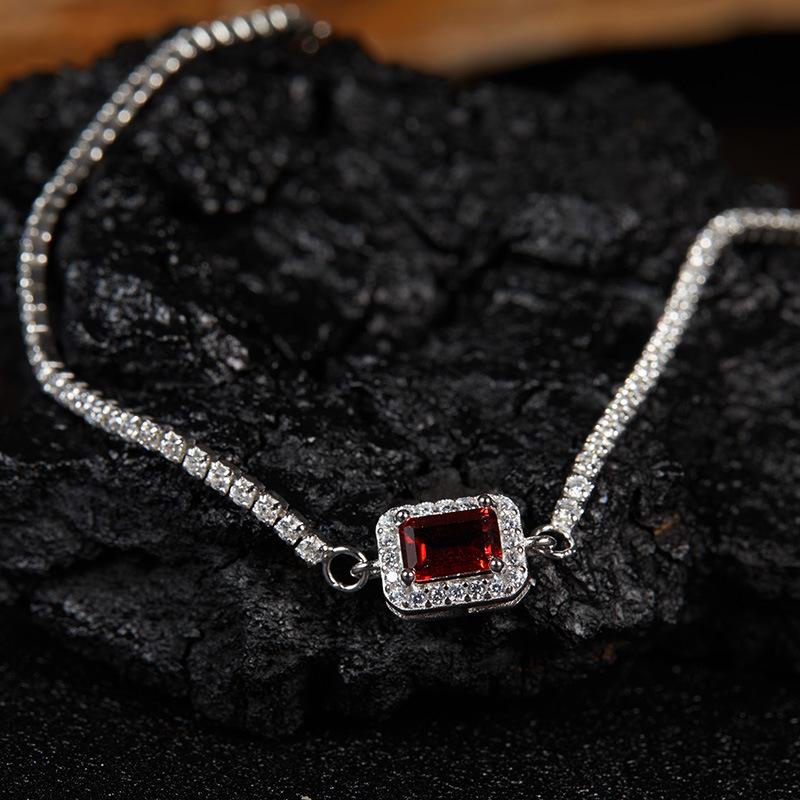 S925 Sterling Silver Natural Colored Treasure, Sugar Cube Stud Earrings, Ear Jewelry Gifts, Light Luxury, Elegant Niche Temperament, High-End Earrings