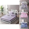 Luxurious Bedding Fitted Sheet Floral Flower Pillowcase Bed Cover With Elastic Cover