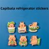 Capibala Fridge Magnet Resin 3D Cartoon Refrigerator Magnetic Sticker DIY Message Board Reminder Home Decoration Kitchen