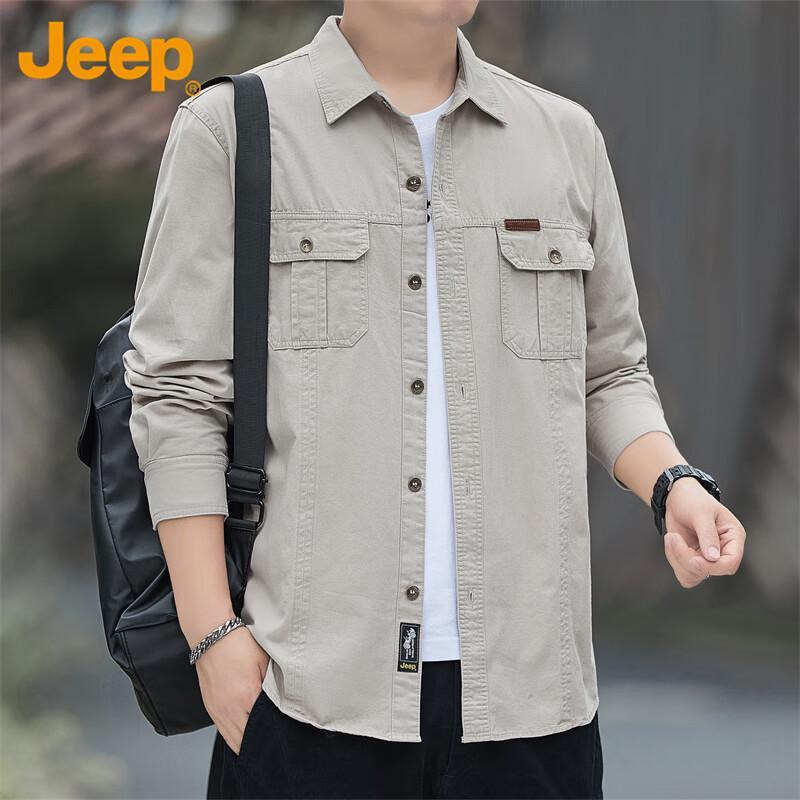 JEEP Men s Casual Long Sleeve Workwear Shirt L