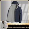 Men's Fashion Casual Jacket: Autumn Long-sleeved Solid Color for Young and Middle-aged