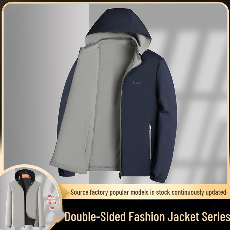 Men's Fashion Casual Jacket: Autumn Long-sleeved Solid Color for Young and Middle-aged