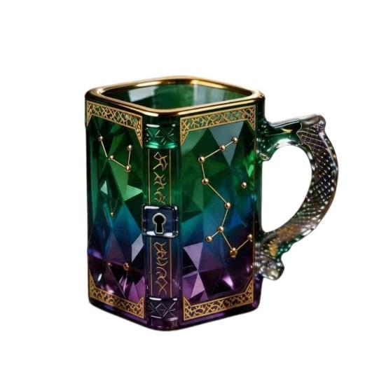 Yousheng Magic Constellation Glass Mug, 330ml Zodiac Coffee Cup with Heat Reveal Design, Starry Night Water Glass for Home