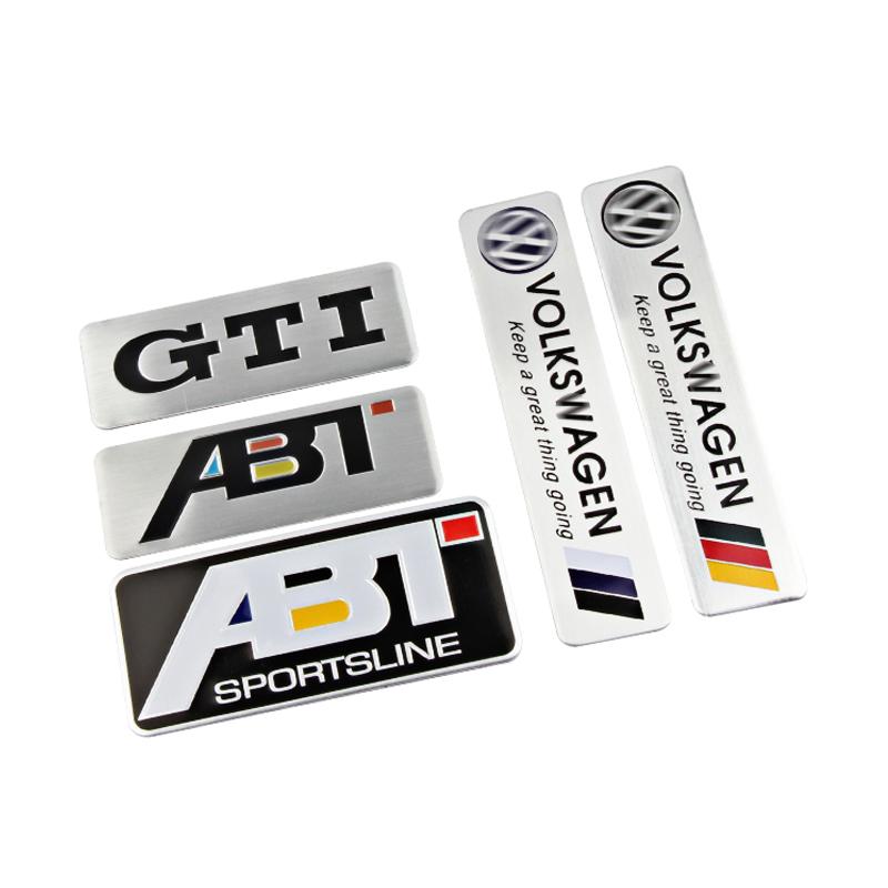 For VW Volkswagen Jetta MK5 Golf 1Pcs Car Styling Aluminum Alloy Badge Sticker For Volkswagen GTI ABT Polo Golf Passat Scirocco