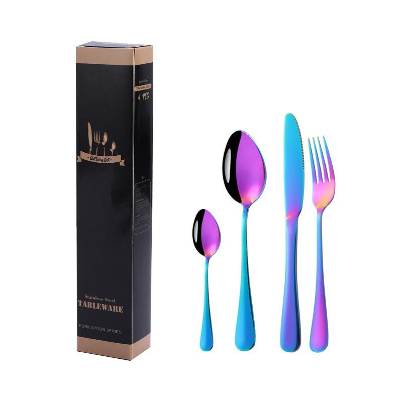 Stainless Steel Tableware Knives, Forks and Spoons 24-piece Set Western Tableware Steak Knife Gift Box Set